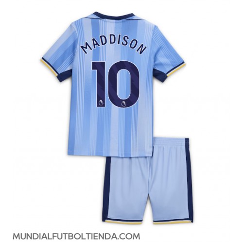 Camiseta Tottenham Hotspur James Maddison #10 Segunda Equipación Replica 2024-25 para niños mangas cortas (+ Pantalones cortos)